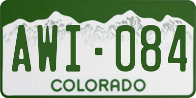 CO license plate AWI084