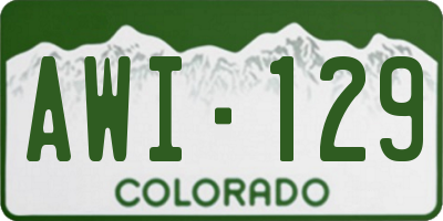 CO license plate AWI129