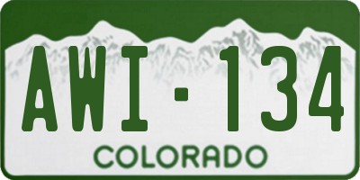 CO license plate AWI134