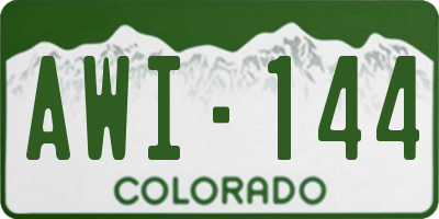 CO license plate AWI144