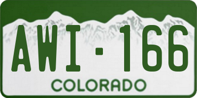 CO license plate AWI166