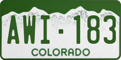 CO license plate AWI183