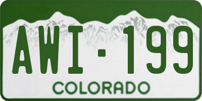 CO license plate AWI199