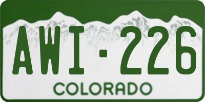 CO license plate AWI226