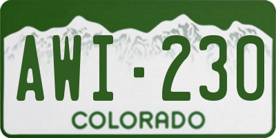 CO license plate AWI230