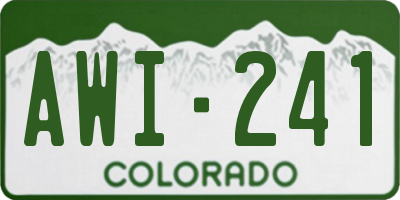 CO license plate AWI241