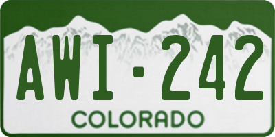 CO license plate AWI242