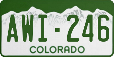 CO license plate AWI246