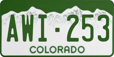 CO license plate AWI253