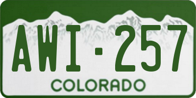 CO license plate AWI257