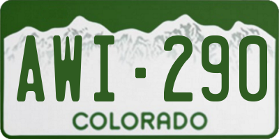 CO license plate AWI290