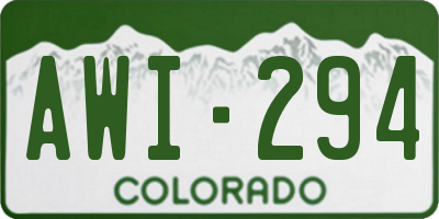 CO license plate AWI294