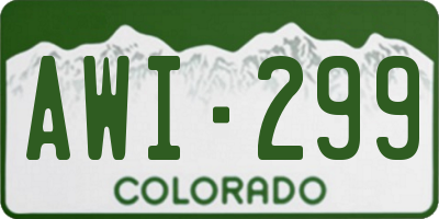 CO license plate AWI299