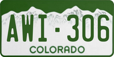CO license plate AWI306
