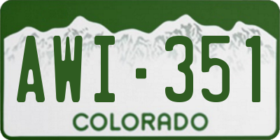 CO license plate AWI351