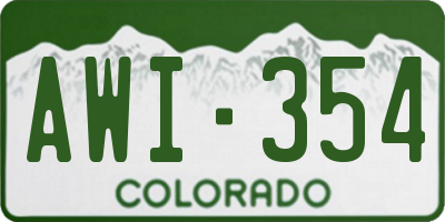 CO license plate AWI354