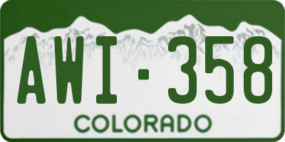 CO license plate AWI358