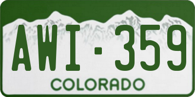 CO license plate AWI359