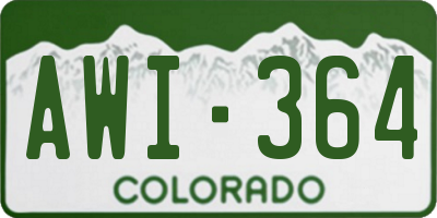 CO license plate AWI364