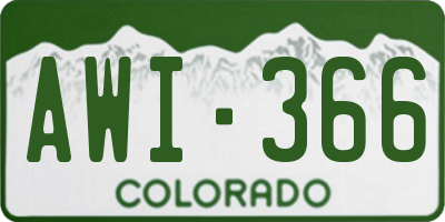 CO license plate AWI366