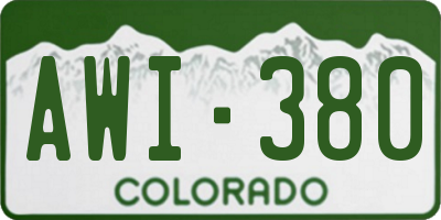 CO license plate AWI380