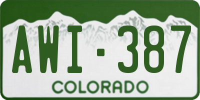 CO license plate AWI387