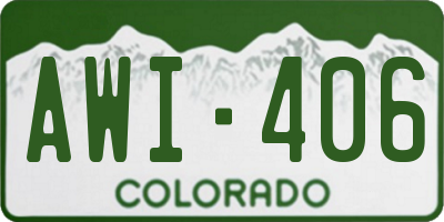 CO license plate AWI406