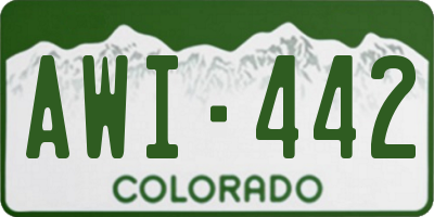 CO license plate AWI442