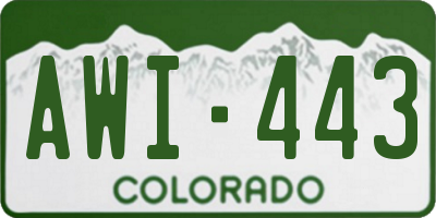 CO license plate AWI443
