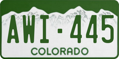 CO license plate AWI445