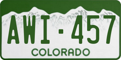 CO license plate AWI457