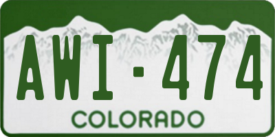 CO license plate AWI474
