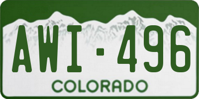 CO license plate AWI496