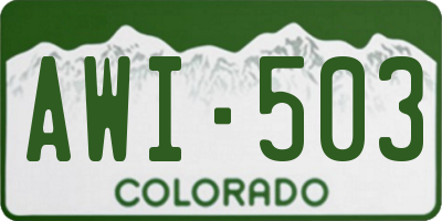 CO license plate AWI503