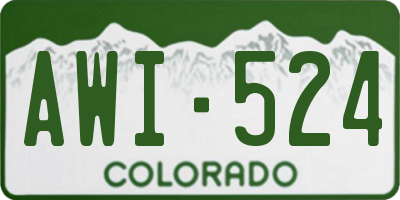 CO license plate AWI524