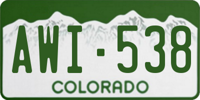 CO license plate AWI538