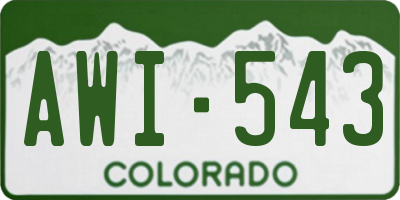 CO license plate AWI543