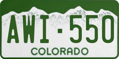 CO license plate AWI550