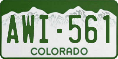 CO license plate AWI561
