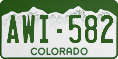 CO license plate AWI582
