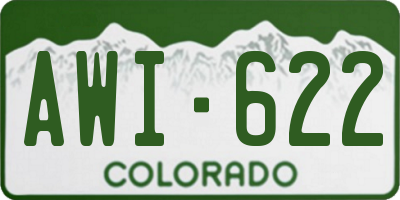 CO license plate AWI622