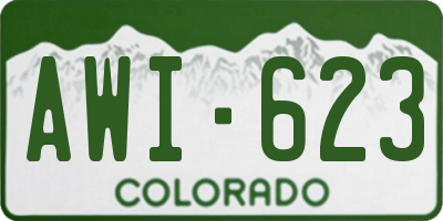 CO license plate AWI623