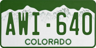 CO license plate AWI640