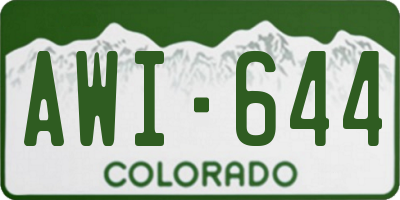 CO license plate AWI644