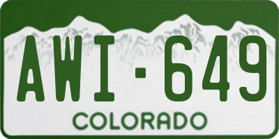 CO license plate AWI649
