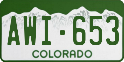 CO license plate AWI653
