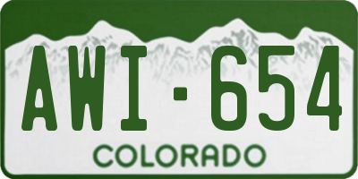 CO license plate AWI654