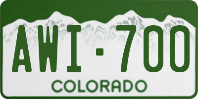 CO license plate AWI700