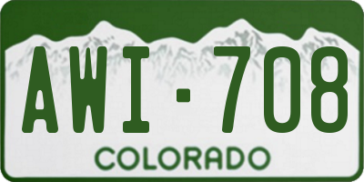 CO license plate AWI708