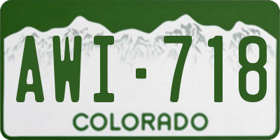 CO license plate AWI718
